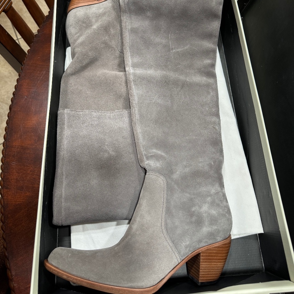 Elizabeth  and James over the knee suede boots